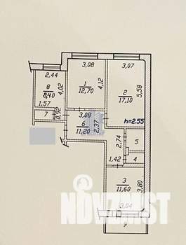 3-к квартира, вторичка, 66м2, 4/9 этаж