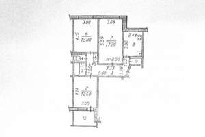3-к квартира, вторичка, 71м2, 4/9 этаж