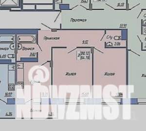 2-к квартира, сданный дом, 58м2, 7/16 этаж