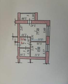 1-к квартира, вторичка, 40м2, 4/9 этаж