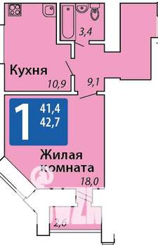 1-к квартира, вторичка, 43м2, 16/16 этаж