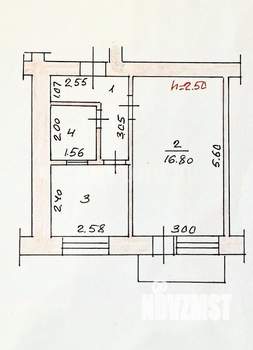 1-к квартира, вторичка, 33м2, 4/5 этаж