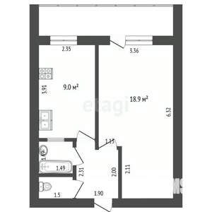 1-к квартира, вторичка, 36м2, 4/12 этаж