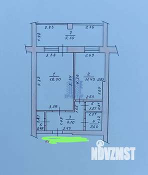 1-к квартира, вторичка, 52м2, 2/10 этаж