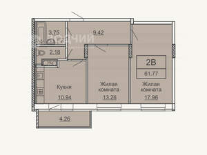 2-к квартира, вторичка, 62м2, 2/10 этаж