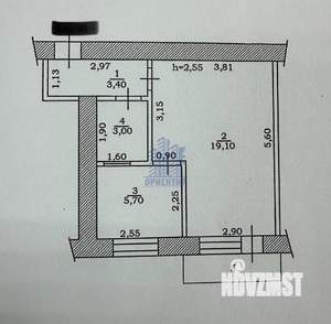 1-к квартира, вторичка, 34м2, 4/4 этаж