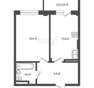 1-к квартира, вторичка, 44м2, 9/17 этаж