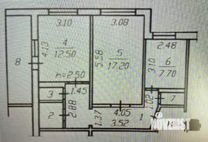 2-к квартира, вторичка, 53м2, 8/9 этаж