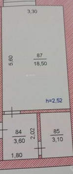 1-к квартира, вторичка, 25м2, 6/9 этаж