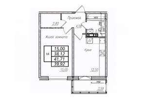 1-к квартира, вторичка, 42м2, 9/10 этаж