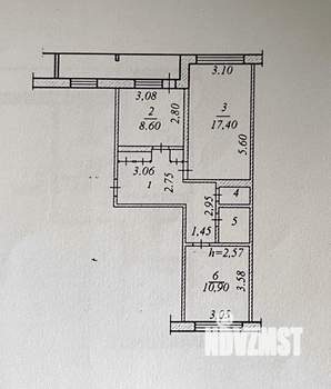 2-к квартира, вторичка, 56м2, 2/5 этаж