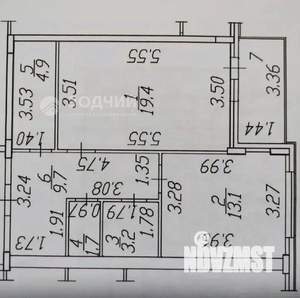 2-к квартира, вторичка, 57м2, 10/10 этаж