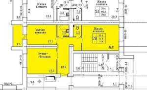 2-к квартира, вторичка, 74м2, 7/17 этаж