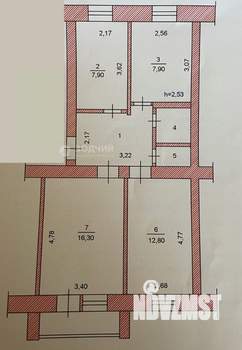 3-к квартира, вторичка, 59м2, 5/5 этаж