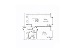 2-к квартира, вторичка, 45м2, 10/10 этаж