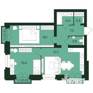 2-к квартира, вторичка, 73м2, 5/9 этаж