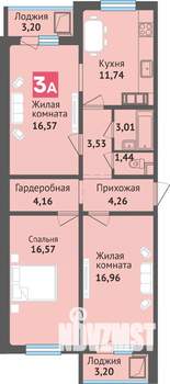 3-к квартира, вторичка, 85м2, 10/16 этаж