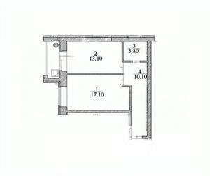 1-к квартира, вторичка, 48м2, 9/9 этаж