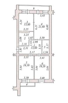 3-к квартира, вторичка, 101м2, 2/10 этаж