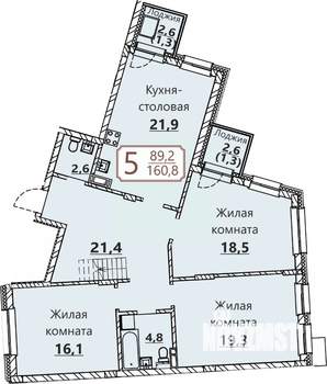 5-к квартира, вторичка, 161м2, 7/8 этаж