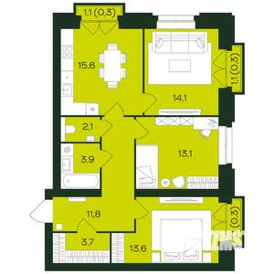 3-к квартира, вторичка, 79м2, 6/9 этаж