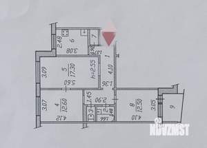 3-к квартира, вторичка, 71м2, 8/9 этаж