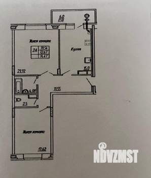 2-к квартира, сданный дом, 77м2, 3/9 этаж