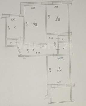 3-к квартира, вторичка, 65м2, 4/9 этаж