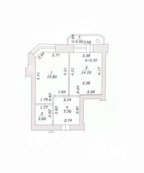 1-к квартира, вторичка, 44м2, -2/10 этаж
