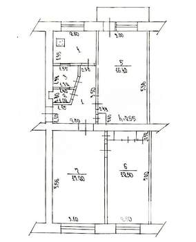 3-к квартира, вторичка, 61м2, 3/5 этаж