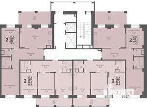 2-к квартира, строящийся дом, 59м2, 2/16 этаж