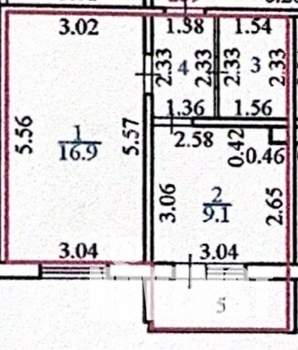 1-к квартира, вторичка, 36м2, 1/16 этаж