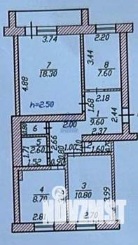 3-к квартира, вторичка, 64м2, 5/5 этаж