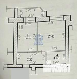 1-к квартира, вторичка, 46м2, 6/8 этаж