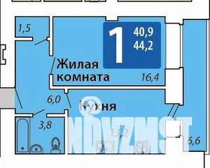 1-к квартира, вторичка, 44м2, 6/16 этаж