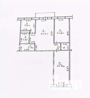 3-к квартира, вторичка, 59м2, 5/5 этаж