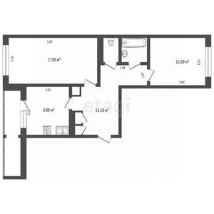 2-к квартира, вторичка, 54м2, 2/5 этаж
