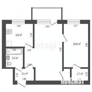 2-к квартира, вторичка, 43м2, 4/5 этаж