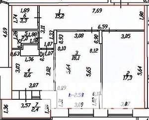 2-к квартира, вторичка, 65м2, 14/16 этаж