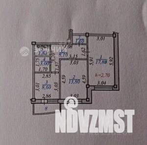 2-к квартира, вторичка, 58м2, 2/17 этаж