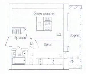 1-к квартира, вторичка, 38м2, 5/8 этаж