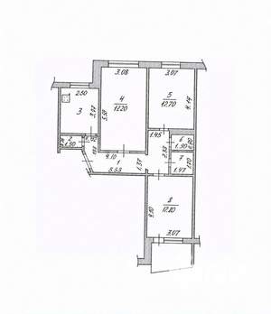 3-к квартира, вторичка, 66м2, 5/9 этаж
