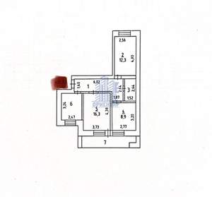 3-к квартира, вторичка, 62м2, 6/9 этаж