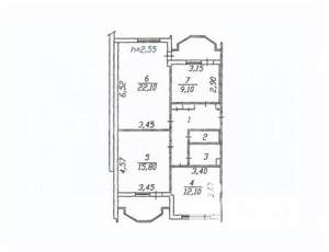 3-к квартира, вторичка, 83м2, 4/9 этаж
