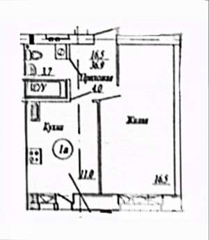 1-к квартира, вторичка, 38м2, 1/6 этаж