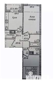 2-к квартира, вторичка, 58м2, 5/8 этаж