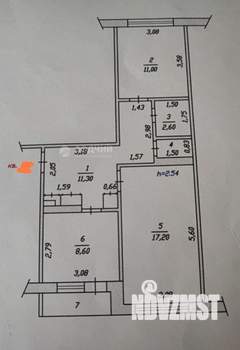 2-к квартира, вторичка, 56м2, 5/5 этаж