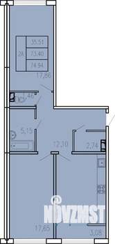 2-к квартира, вторичка, 75м2, 2/5 этаж