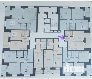 1-к квартира, вторичка, 36м2, 6/12 этаж