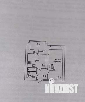 1-к квартира, вторичка, 32м2, 5/10 этаж